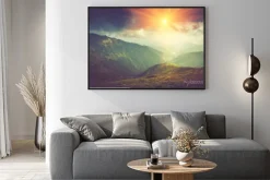 Plakat: Malownicze słońca nad górami