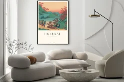 Plakat: Malowniczy pejzaż reprodukcja hokusai