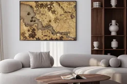 Plakat: Mapa dawnych czasów w klimacie fantasy