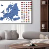 Plakat: Mapa europy i flagi