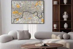 Plakat: Mapa londynu przedstawiająca dzielnice