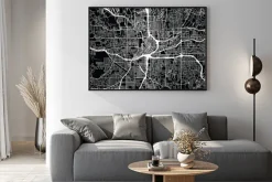 Plakat: Mapa miasta wektor miejski atlanta, georgia, stany zjednoczone