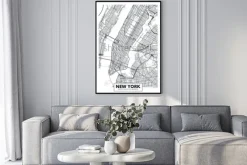 Plakat: Mapa nowego jorku w minimalistycznym stylu
