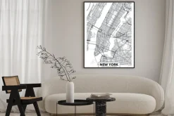Plakat: Mapa nowego jorku w minimalistycznym stylu