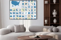 Plakat: Mapa przeglądowa stanów zjednoczonych ameryki. stany zjednoczone.