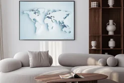 Plakat: Mapa świata 3d