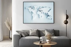 Plakat: Mapa świata 3d