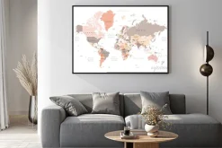 Plakat: Mapa świata na białym tle