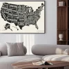Plakat: Mapa z podpisanymi stanami usa
