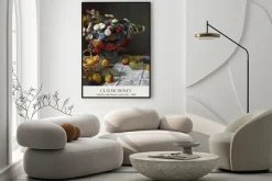 Plakat: Martwa natura z kwiatami i owocami reprodukcja claude monet