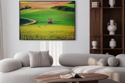 Plakat: Maszyny rolnicze rozpylanie środków owadobójczych na zielonym