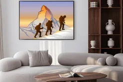 Plakat: Matterhorn ve dağcılar
