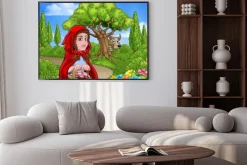 Plakat: Mały czerwony kapturek i scena wolf