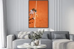 Plakat: Mały mistrz tenisa przygotowanie służyć