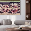 Plakat: Mechanical part and wheels of the steam locomotive.