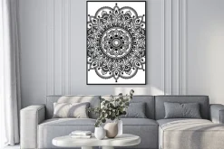 Plakat: Mehndi, indian henna tatuaż lub wzór tła