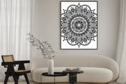 Plakat: Mehndi, indian henna tatuaż lub wzór tła