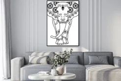 Plakat: Mehndi tatuaż słonia urządzony w stylu indyjskim