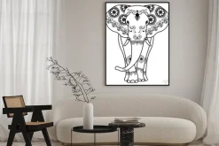 Plakat: Mehndi tatuaż słonia urządzony w stylu indyjskim