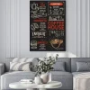 Plakat: Menu kawiarniane w stylu vintage