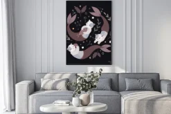 Plakat: Mermaid cats - brown and grey