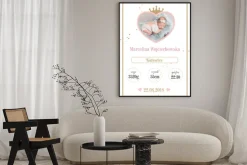 Plakat: Metryczka dla dziewczynki little princess