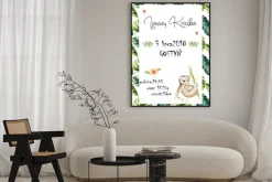 Plakat: Metryczka dla dziecka dżungla