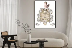 Plakat: Metryczka dziecięca retro