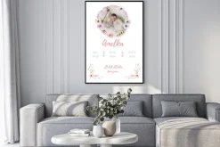 Plakat: Metryczka dziewczęca z własnym zdjęciem