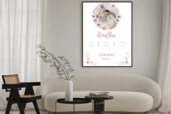 Plakat: Metryczka dziewczęca z własnym zdjęciem