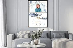 Plakat: Metryczka niebieskie ptaszki