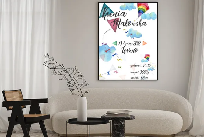 Plakat: Metryczka z latawcami