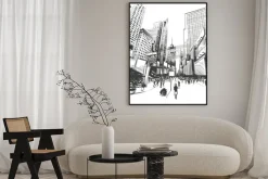 Plakat: Miasto wyciągnąć rękę, ilustracji wektorowych