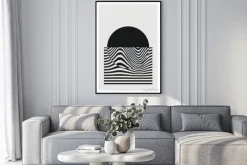 Plakat: Minimal 20s geometric design poster, vector template with primitive