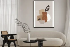 Plakat: Minimal wall art poster with abstract organic shapes composition