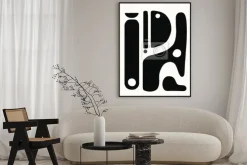 Plakat: Minimalist geometrical abstract art mid century modern style