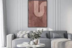 Plakat: Minimalistyczna geometria na konkretnym tle