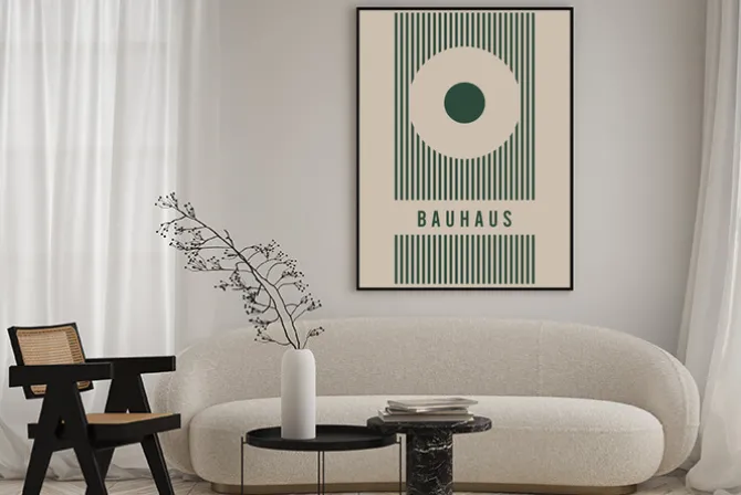 Plakat: Minimalistyczna grafika w stylu bauhaus