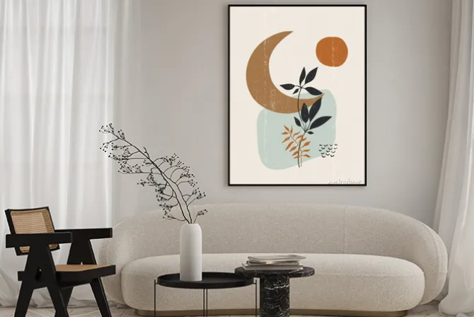 Plakat: Minimalistyczna kompozycja w stylu boho
