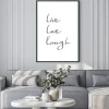 Plakat: Minimalistyczna typografia live love laugh