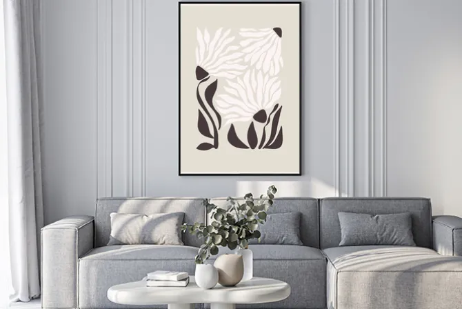 Plakat: Minimalistyczne kwiaty botaniczna abstrakcja