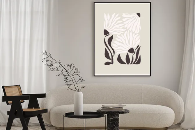 Plakat: Minimalistyczne kwiaty botaniczna abstrakcja