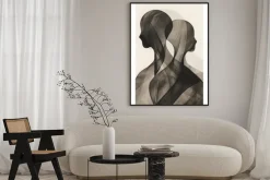 Plakat: Minimalistyczne sylwetki w cieniach