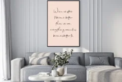 Plakat: Minimalistyczny cytat na różowym tle