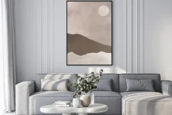 Plakat: Minimalistyczny krajobraz w monochromatycznych barwach