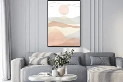 Plakat: Minimalistyczny zachód słońca