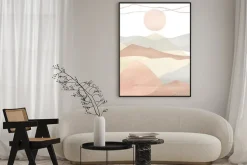 Plakat: Minimalistyczny zachód słońca