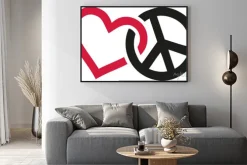 Plakat: Miłości i pokoju znaki przeplatają