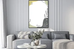 Plakat: Modern abstract floral art vector leaves background.