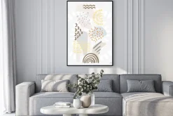 Plakat: Modern abstract floral art vector leaves background.